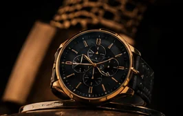Watch product closeup with dark cinematic lighting